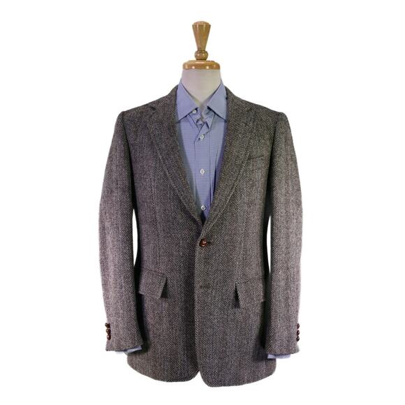 Harris Tweed Other - Harris Tweed by Stanley Blacker Vintage Gray Herringbone Tweed Blazer Jacket 38R
